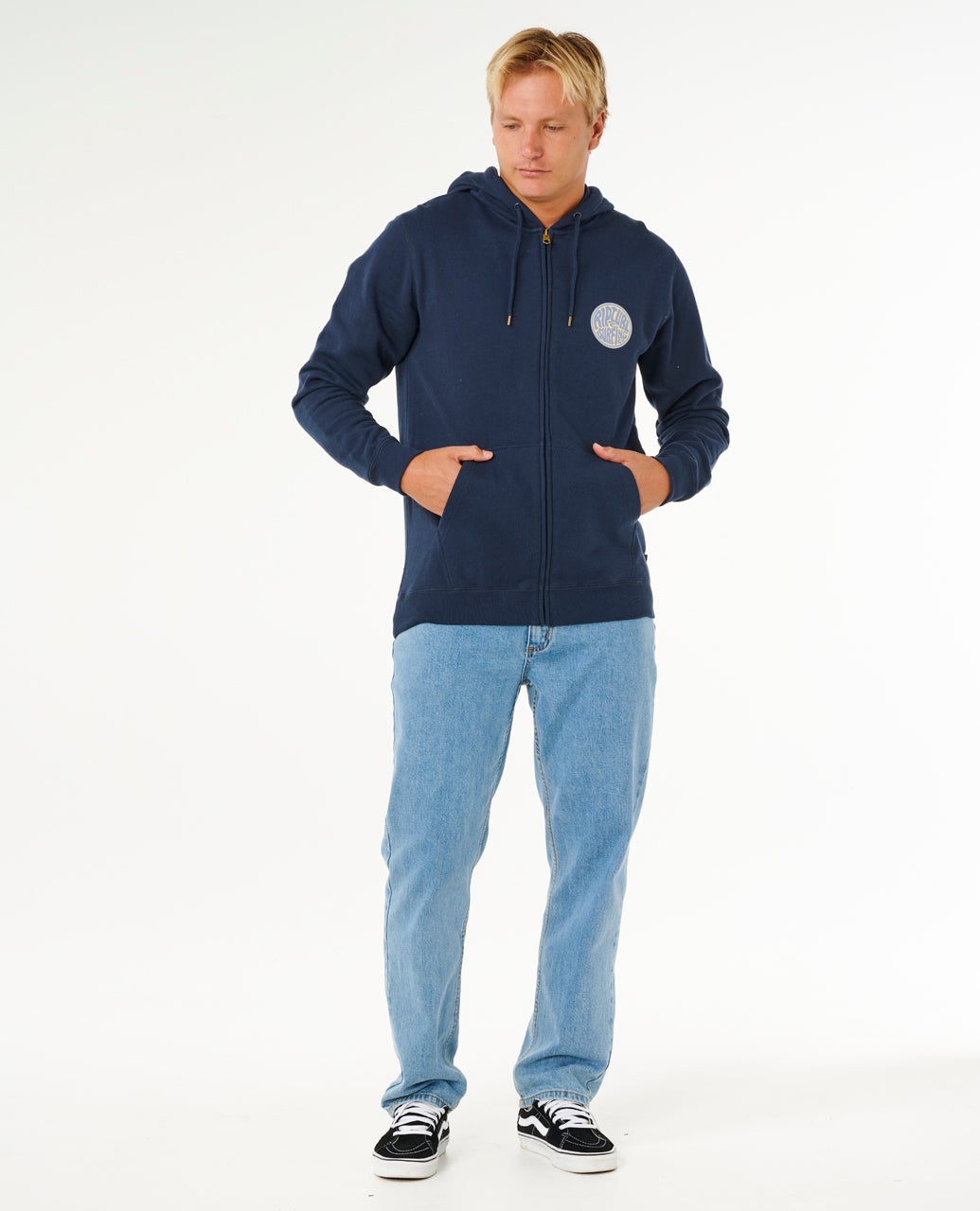 Rip Curl Mens Streamline Zip Through Fleece Hoodie - Dark Navy