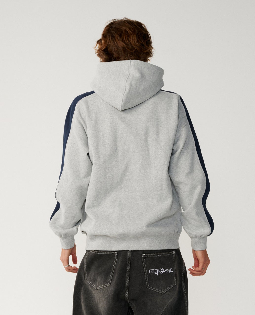 Rip Curl Mens Archive Panel Hoodie Fleece - Grey Marle