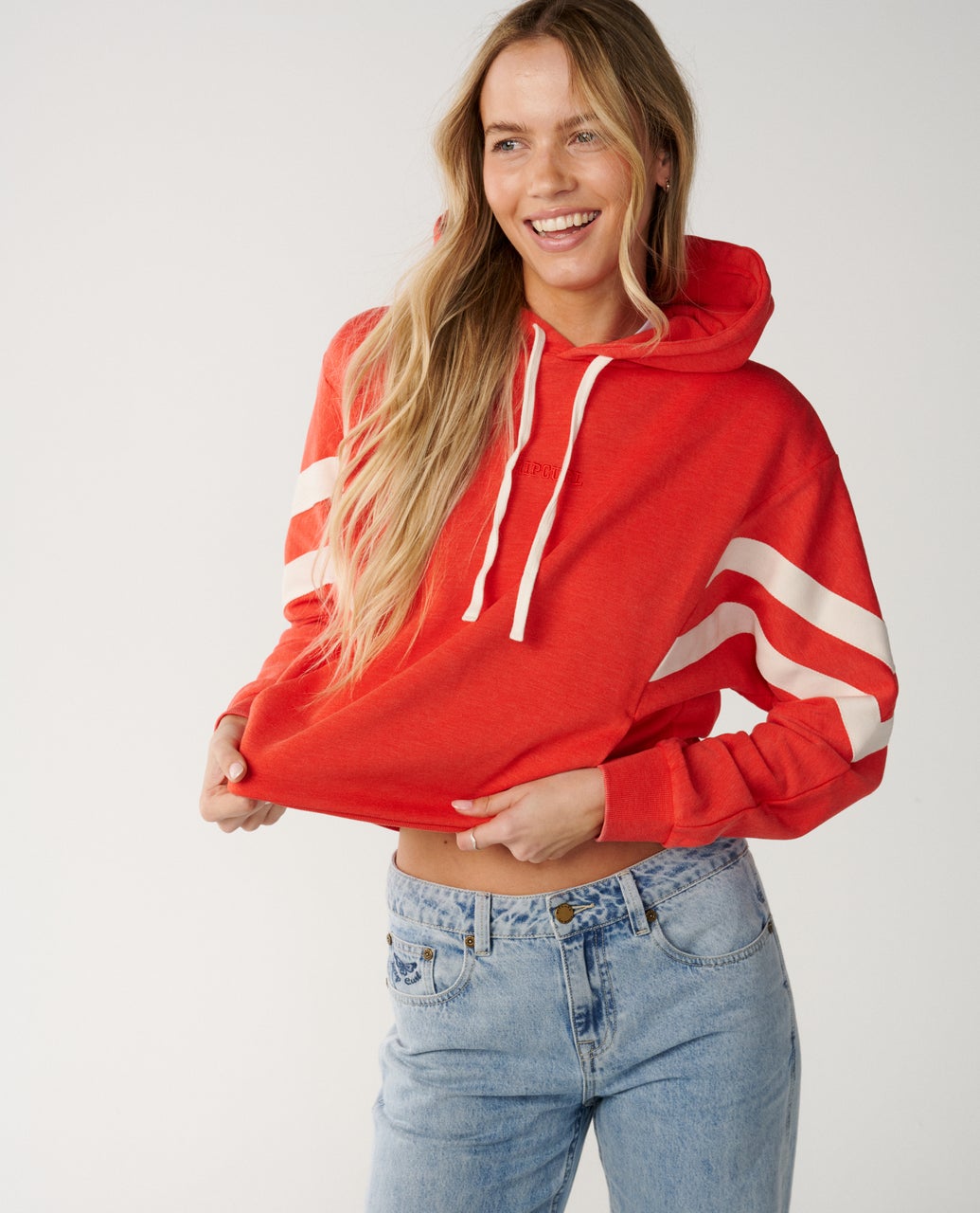 Rip Curl Womens Surf Revival Relaxed Hoodie Fleece - Red