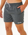 Rip Curl Mens Streamline Heather Volley Boardshorts - Black Heather