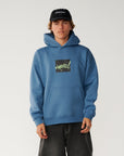 Rip Curl Mens Rip Script Icon Hoodie Fleece - Blue Fin