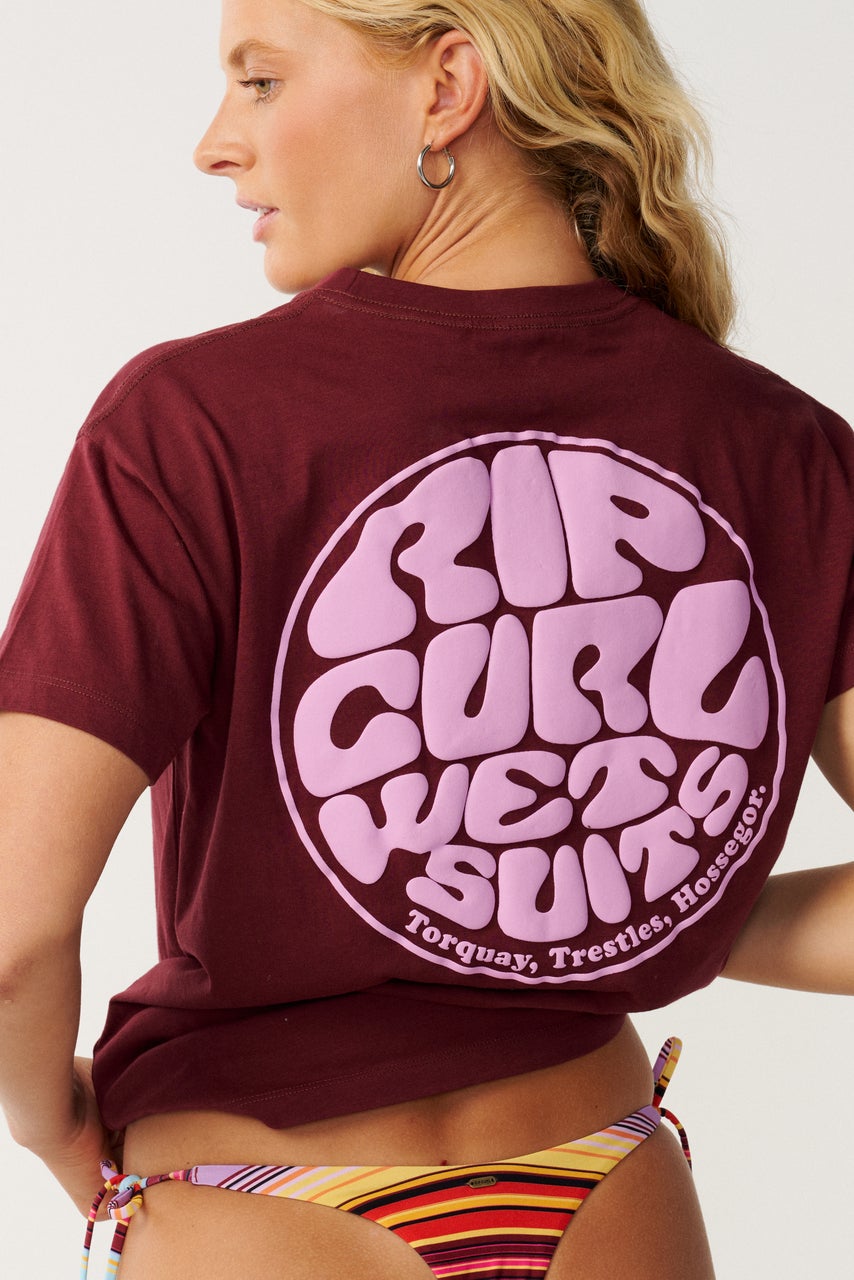 Rip Curl Womens Icons Of Surf Relaxed T-Shirt - Dark Plum