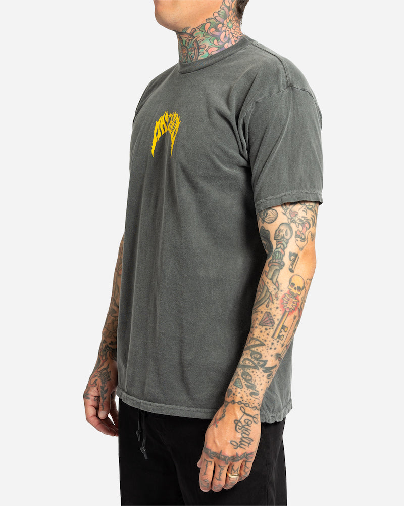 Mayhem Bolts Vintage Dye Tee - Mens Short Sleeve T-Shirt - Vintage Black - ManGo Surfing