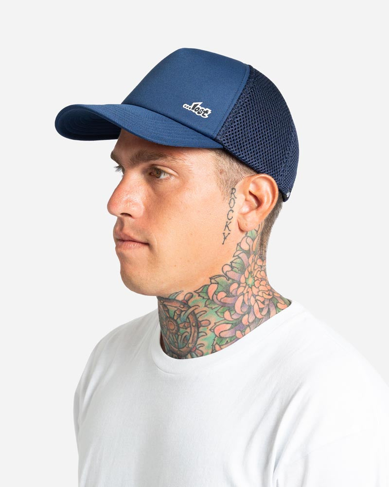 Lost Mens Essentials Trucker Hat - One Size - Navy - ManGo Surfing