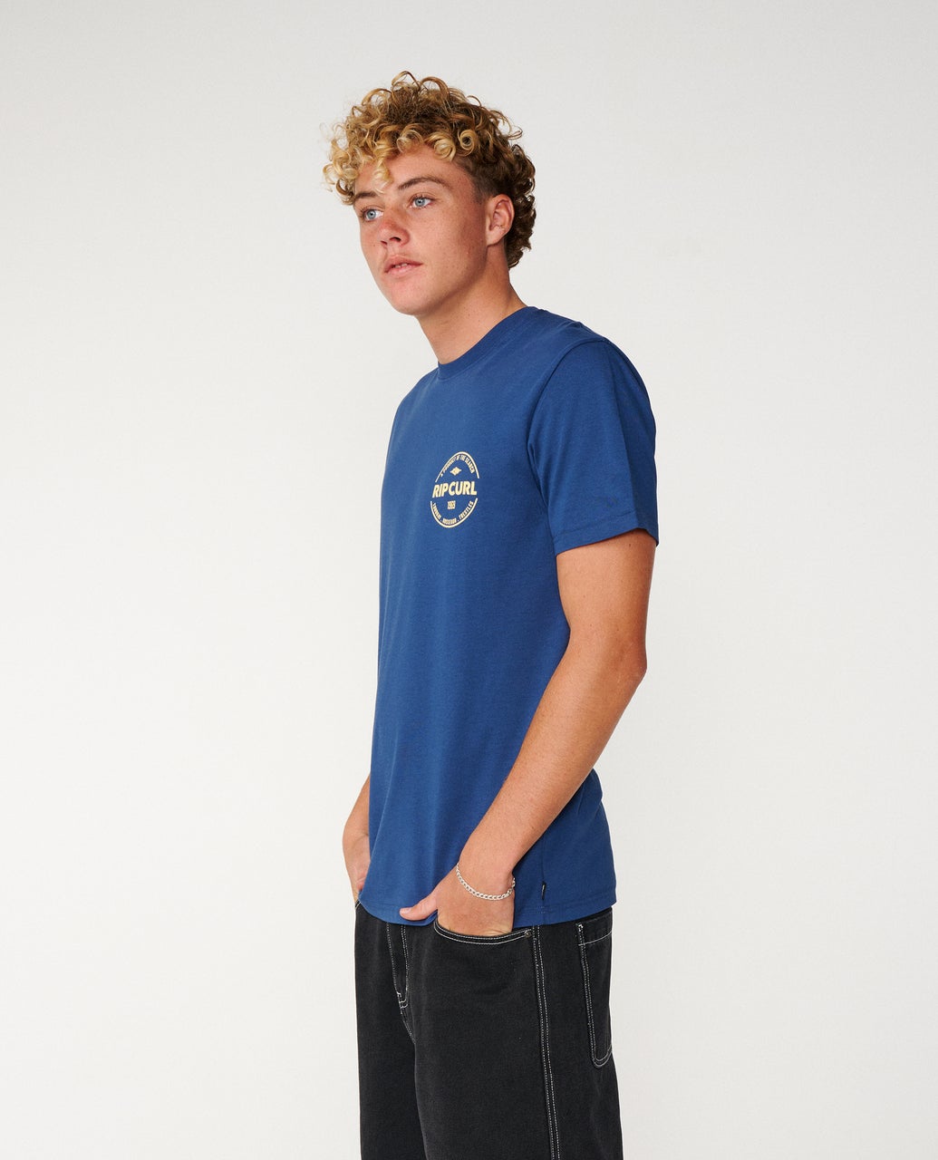 Rip Curl Mens Staple Standard T-Shirt - Light Navy