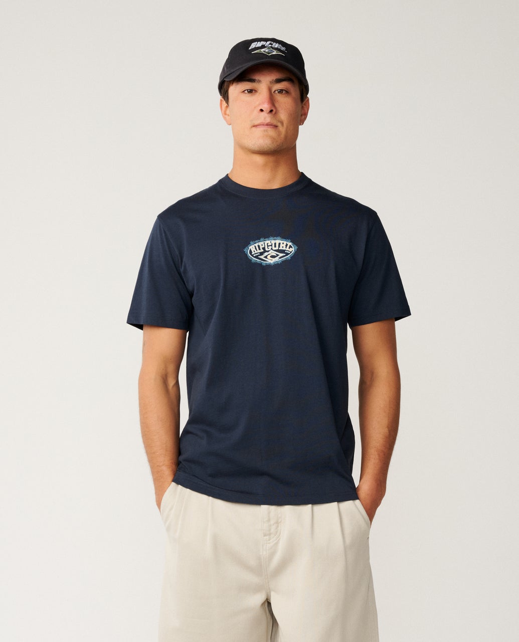 Rip Curl Mens Disorder Oval Relaxed T-Shirt - Navy