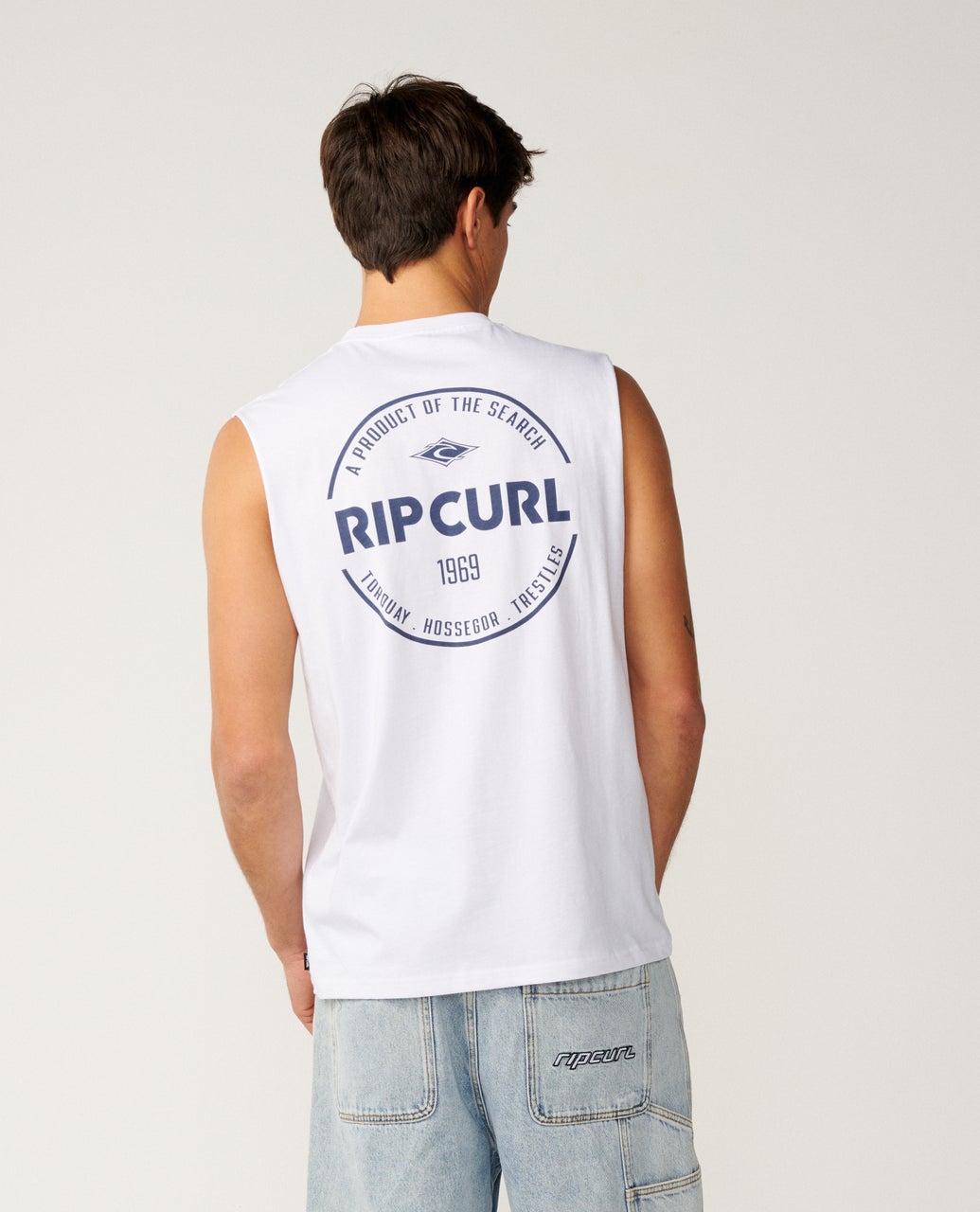 Rip Curl Mens Staple Muscle Sleeveless T-Shirt - White
