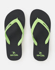 Rip Curl Mens Brand Logo Bloom Open Toe Sandals - Black/Green