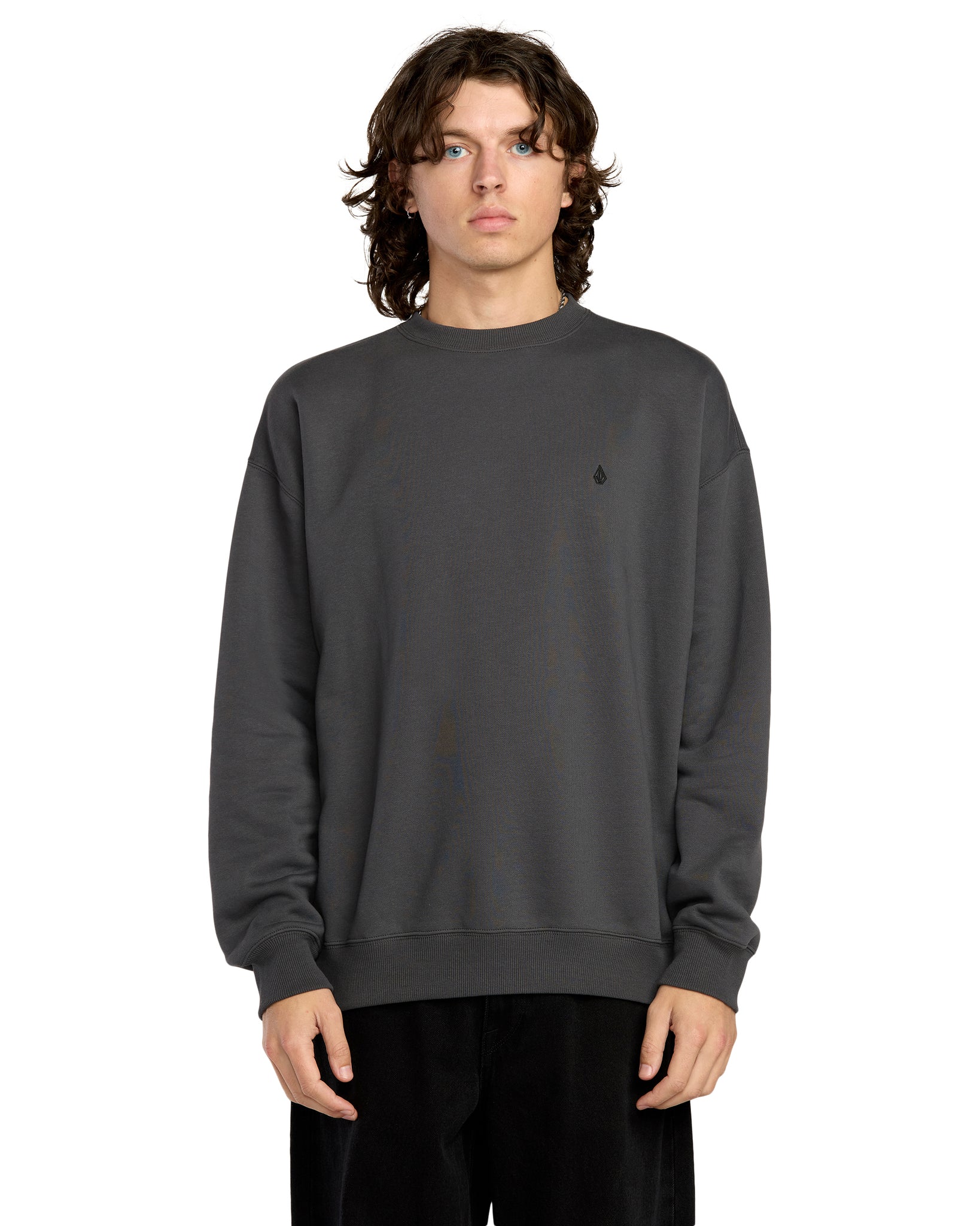 Volcom Mens Single Stone Sweatshirt - Asphalt Black