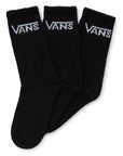 Vans Womens Classic Crew Socks (4-7.5) 3 Pairs - Black