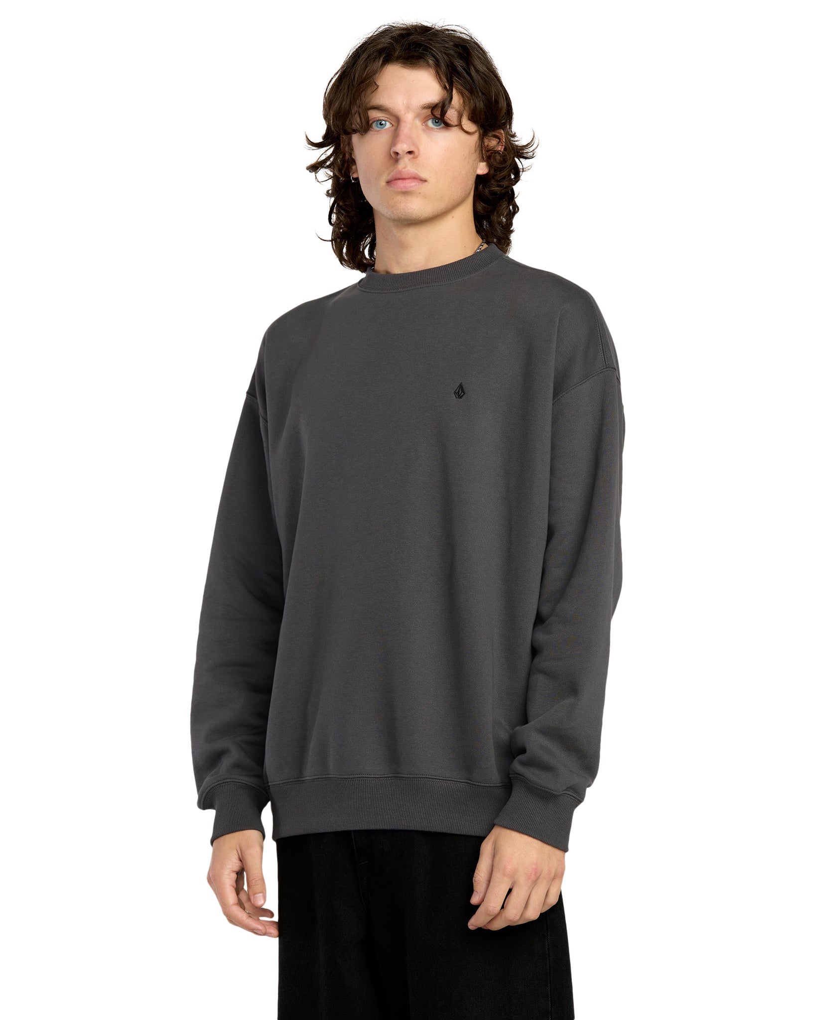Volcom Mens Single Stone Sweatshirt - Asphalt Black