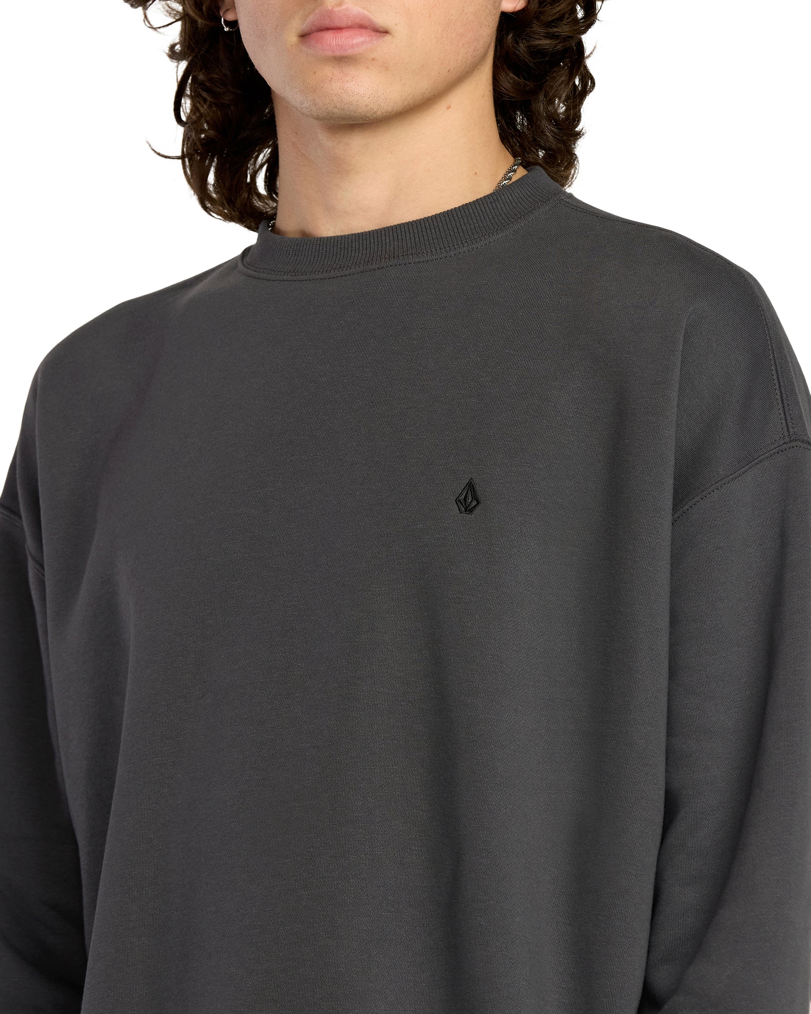 Volcom Mens Single Stone Sweatshirt - Asphalt Black
