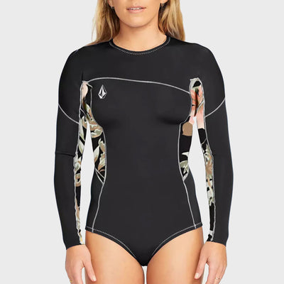 1 mm Long Sleeve Back Zip Springsuit - Womens Bikini Style Wetsuit - Black