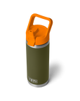 Yeti Rambler 18oz (532 ml) Straw Bottle - Olive/King Crab Orange