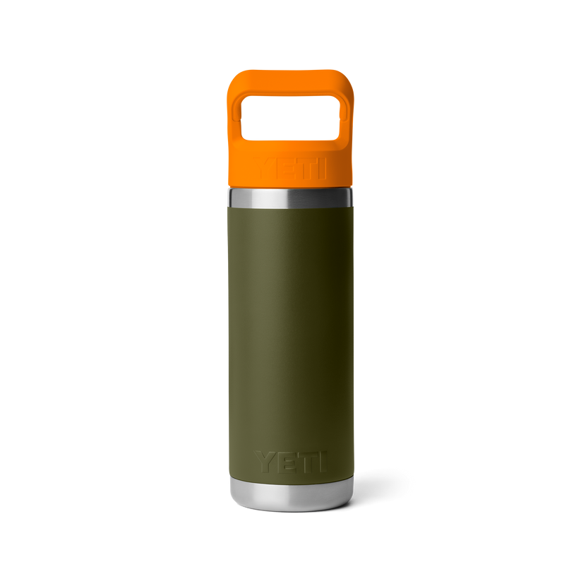Yeti Rambler 18oz (532 ml) Straw Bottle - Olive/King Crab Orange