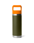 Yeti Rambler 18oz (532 ml) Straw Bottle - Olive/King Crab Orange