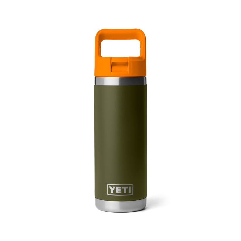 Yeti Rambler 18oz (532 ml) Straw Bottle - Olive/King Crab Orange