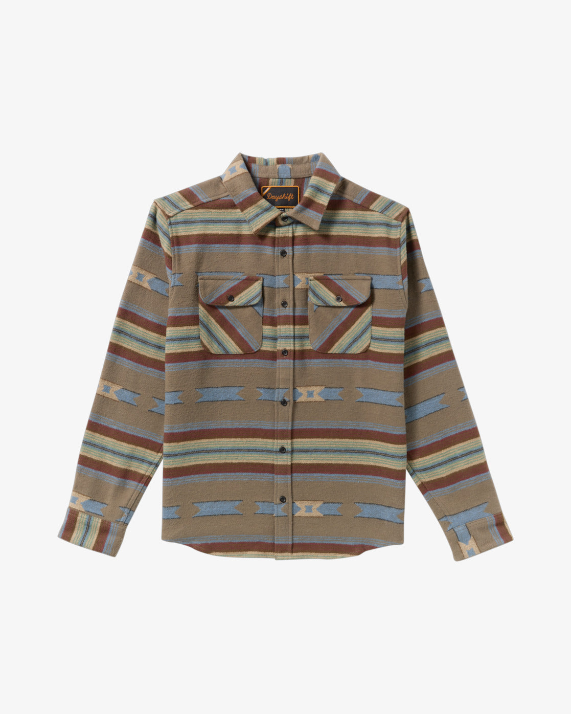 RVCA Mens Dayshift Blanket Flannel Long Sleeve Shirt - Mushroom