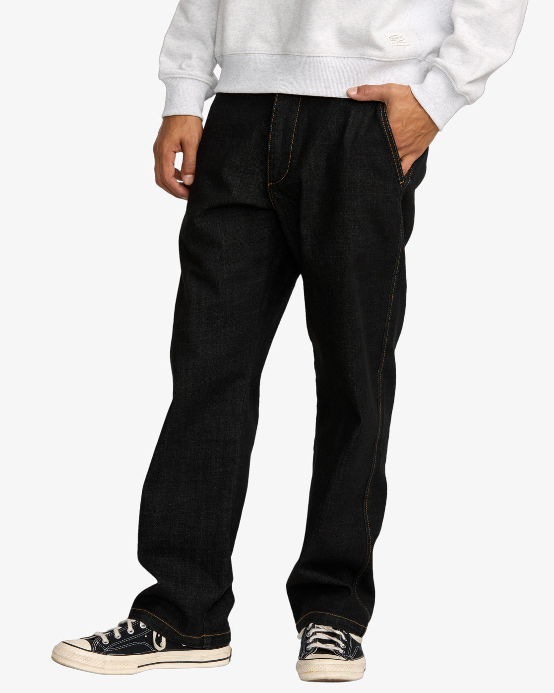 RVCA Mens Americana Dayshift Denim Chinos - Black Denim - ManGo Surfing