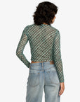RVCA Womens River Long Sleeve Crop Top - Sea Green