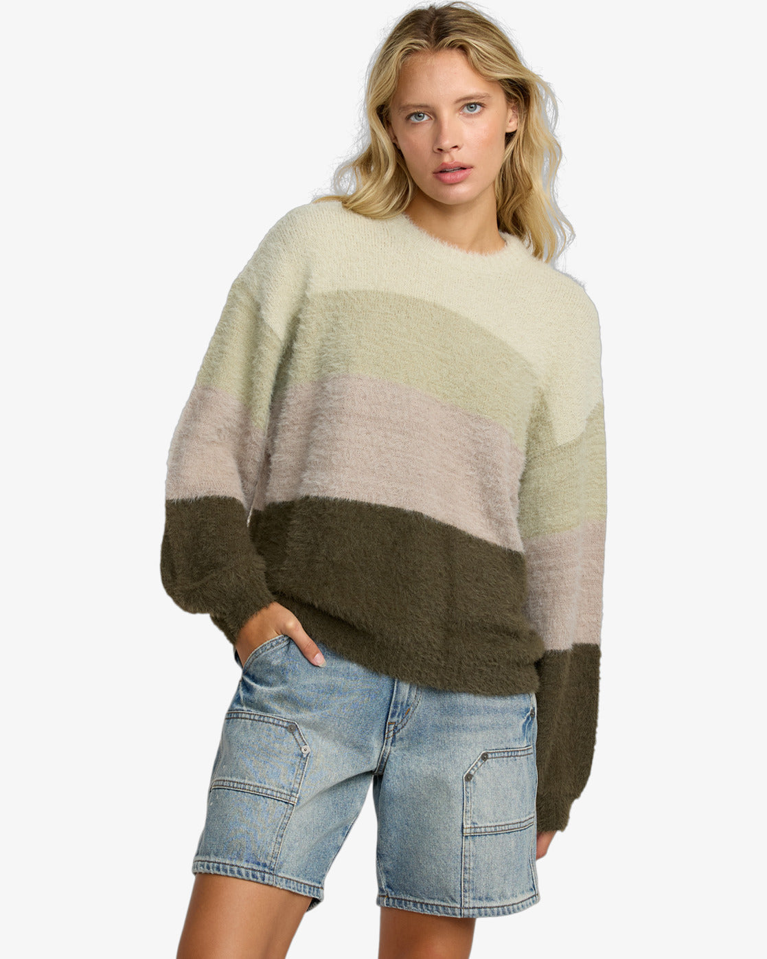 RVCA Womens Ty Jumper - Cypress Green - ManGo Surfing