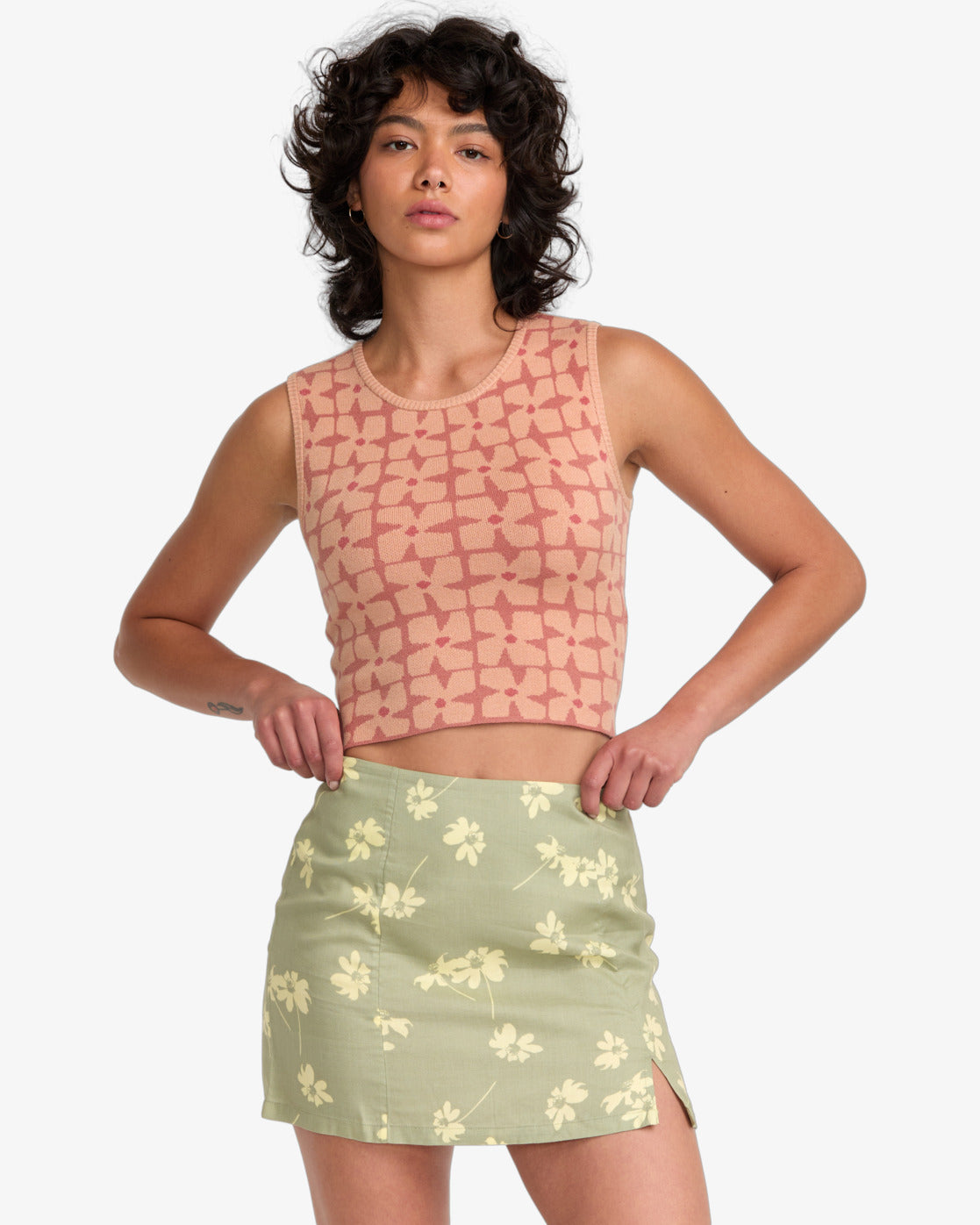 RVCA Womens Reform Mini Skirt - Green Tea - ManGo Surfing