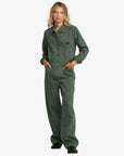 RVCA Womens Dayshift Boiler Suit Jumpsuit - Fir Green - ManGo Surfing