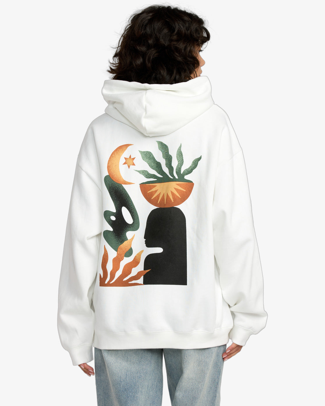 RVCA Womens Baggie BF Hoodie - Vintage White