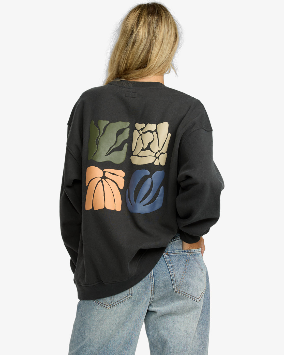 RVCA Womens Baggiefriend Sweatshirt - Pirate Black - ManGo Surfing