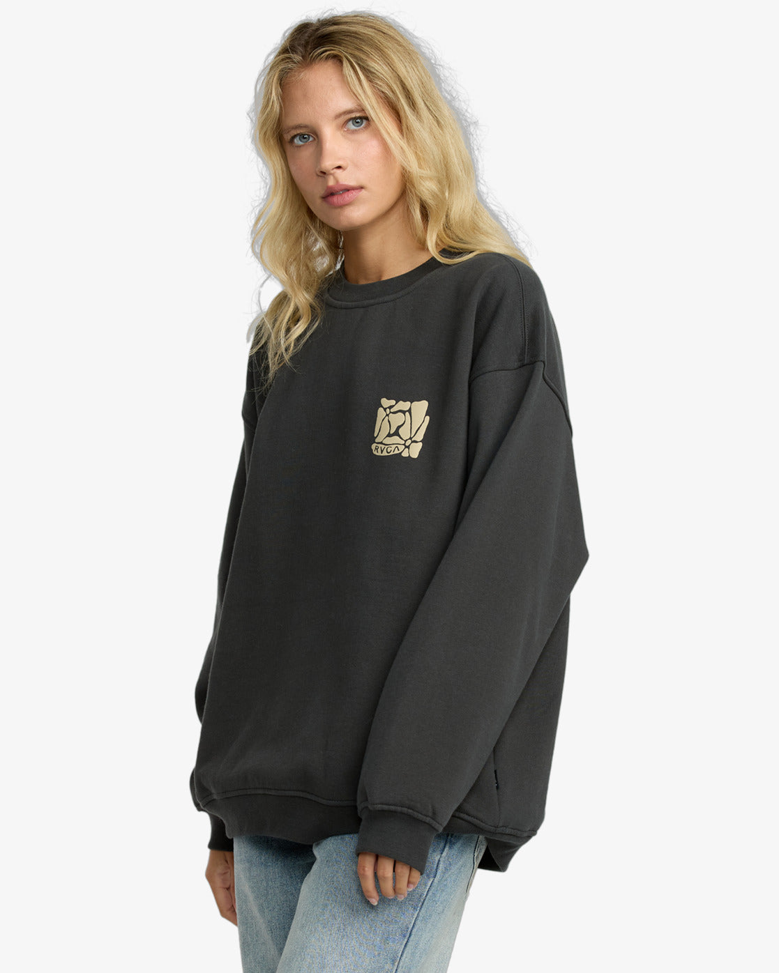 RVCA Womens Baggiefriend Sweatshirt - Pirate Black - ManGo Surfing