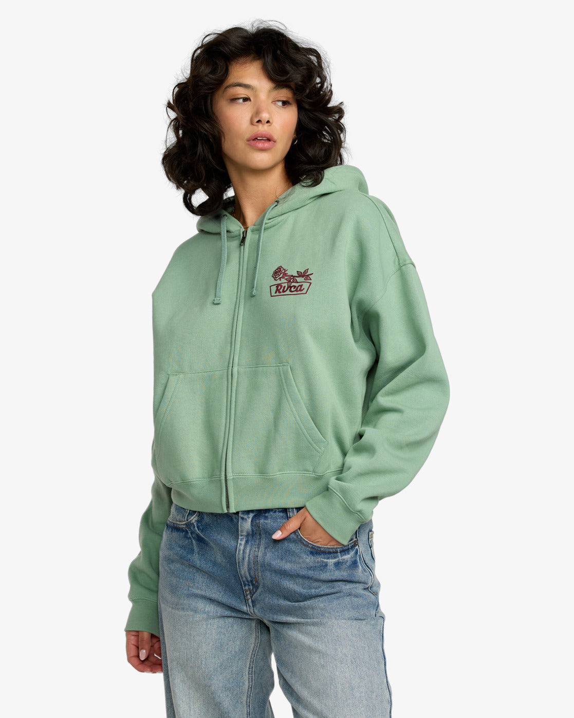 RVCA Womens Court Hoodie - Sea Green - ManGo Surfing