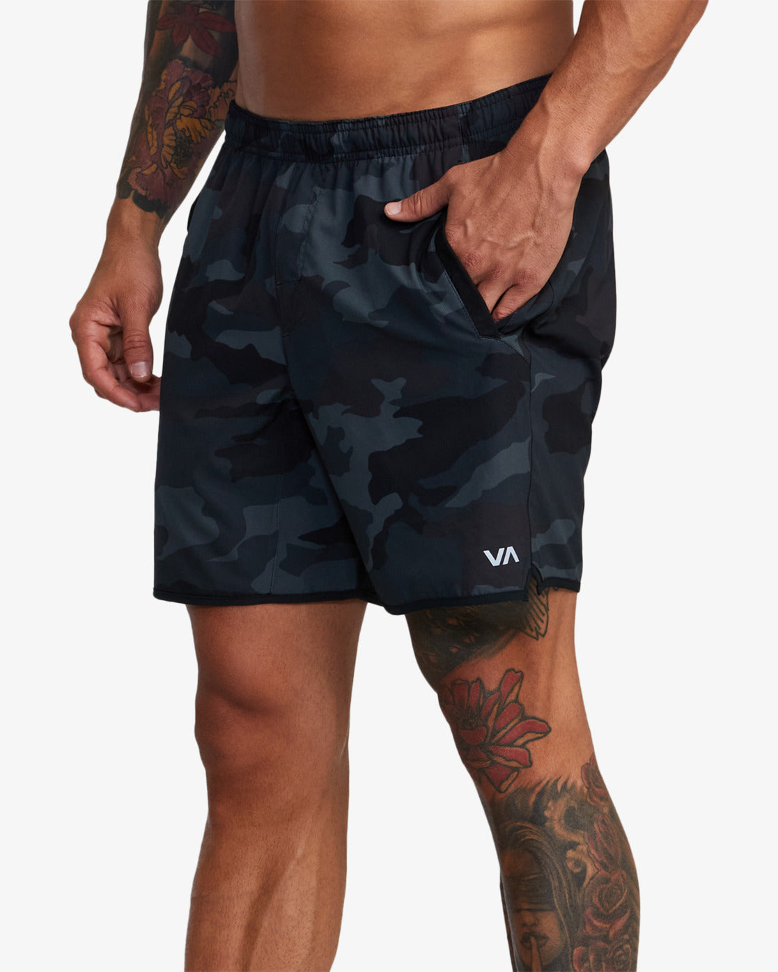 RVCA Mens Yogger Stretch 17&quot; Elasticated Shorts - Camouflage