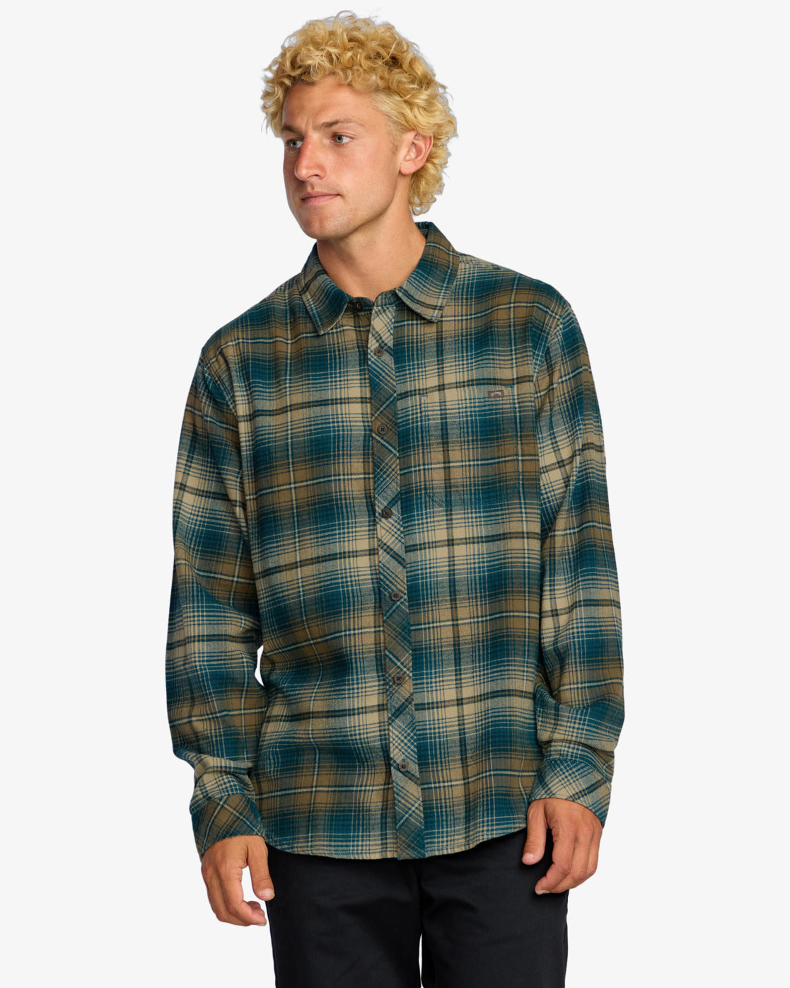Billabong Mens Coastline Flannel Long Sleeve Shirt - Otter