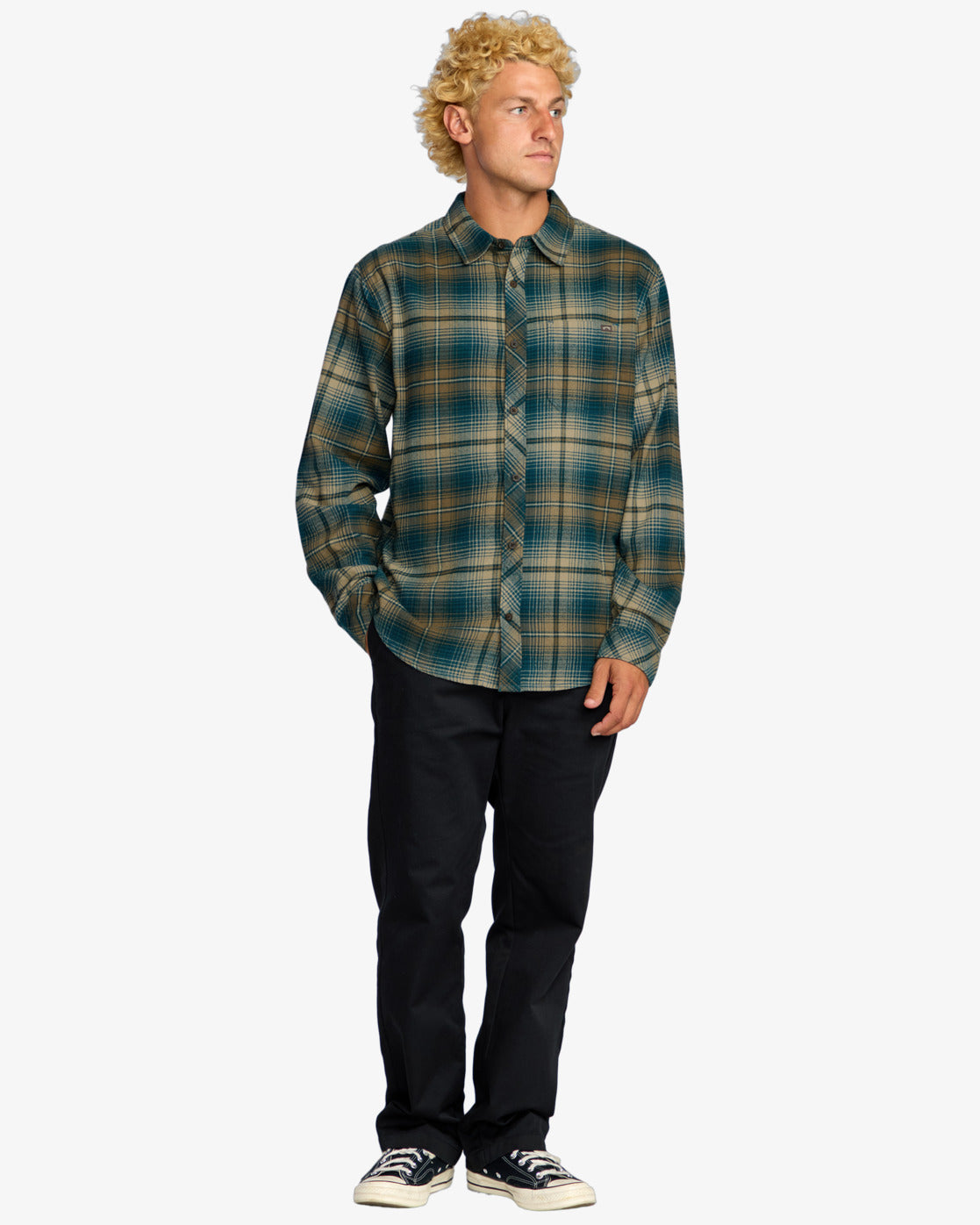 Billabong Mens Coastline Flannel Long Sleeve Shirt - Otter