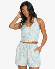 Billabong Womens Sunflower Elastic Waist Shorts - Powder Blue - ManGo Surfing