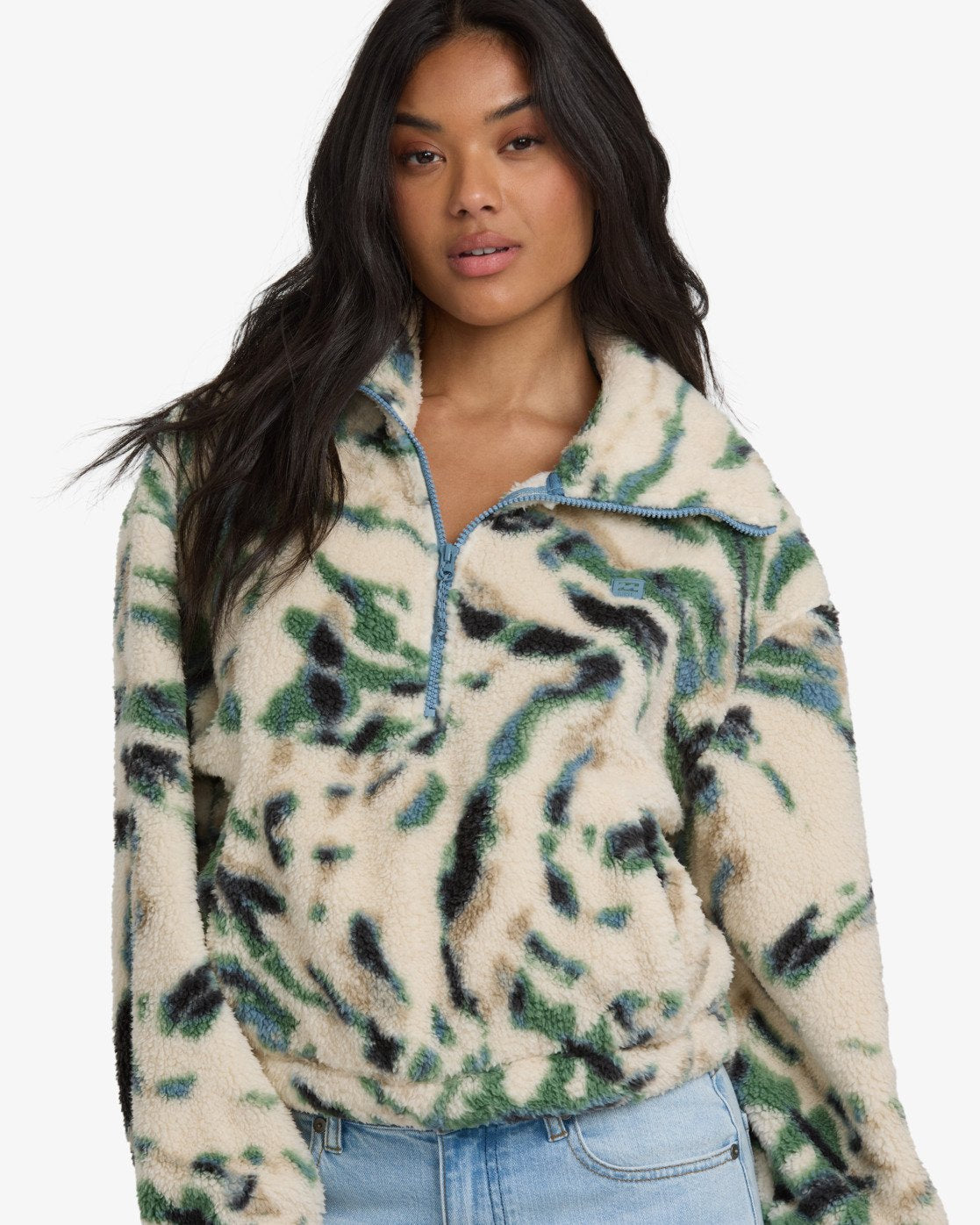 Billabong Womens Barra Half Zip Fleece - Whitecap