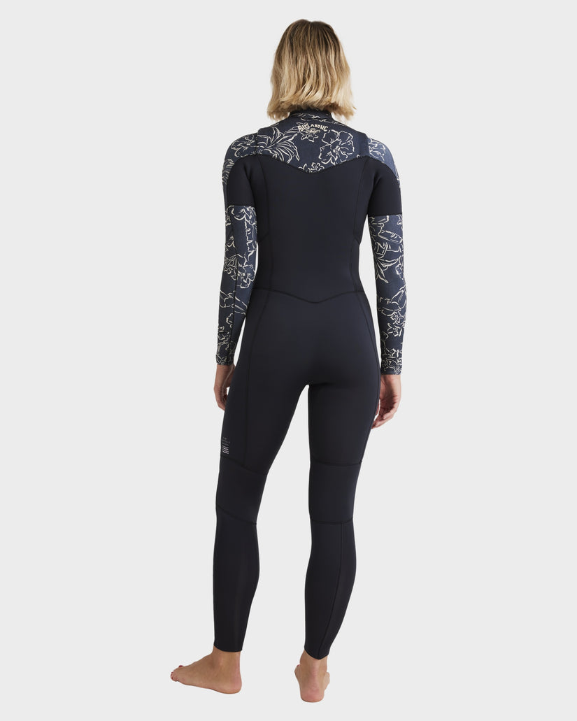 Billabong Womens 3/2 Salty Dayz Natural Chest Zip Steamer Wetsuit - Black Pebble - ManGo Surfing