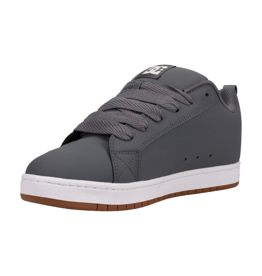 DC Shoes Mens Court Graffik Leather Shoes - Grey/White - ManGo Surfing