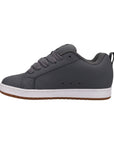 DC Shoes Mens Court Graffik Leather Shoes - Grey/White - ManGo Surfing