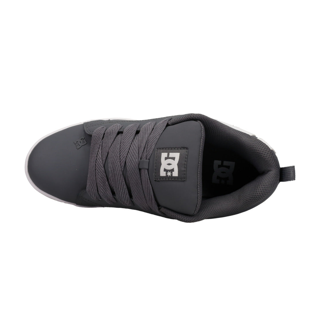DC Shoes Mens Court Graffik Leather Shoes - Grey/White - ManGo Surfing