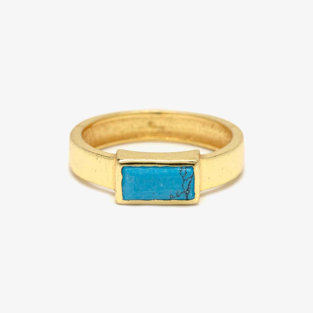 Pura Vida Tulum Turquoise Ring - Gold - ManGo Surfing