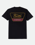 Brixton Linwood Standard T-Shirt - Black/Metal Bronze/Red Mahogany