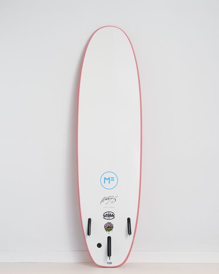 7&#39;0 Surf School Super Soft Surfboard - Screw Thru 3F - Coral - ManGo Surfing