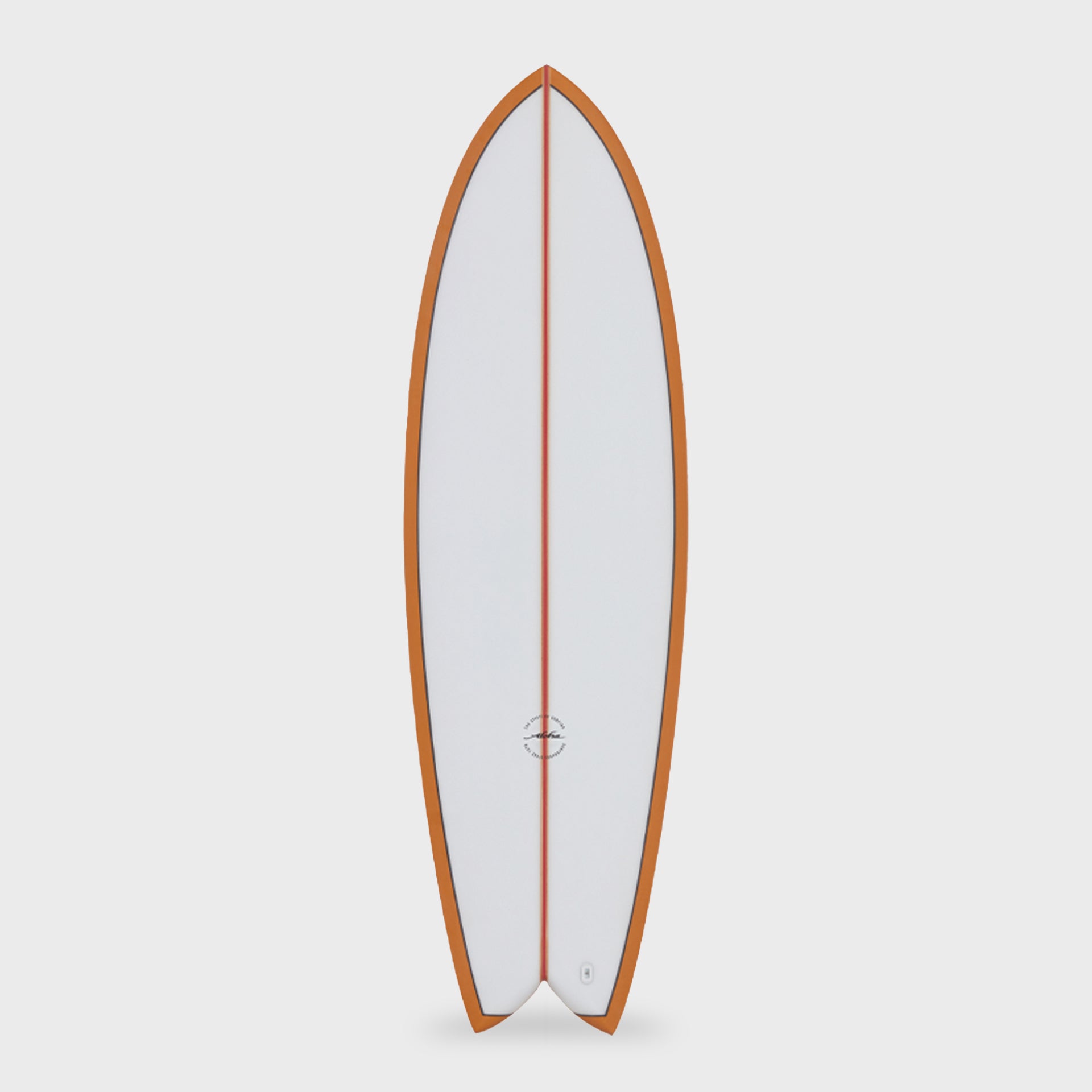 5'8 Keel Twin PVCP Fish Surfboard - Mustard Colour - ManGo Surfing