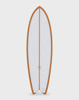 5'8 Keel Twin PVCP Fish Surfboard - Mustard Colour - ManGo Surfing