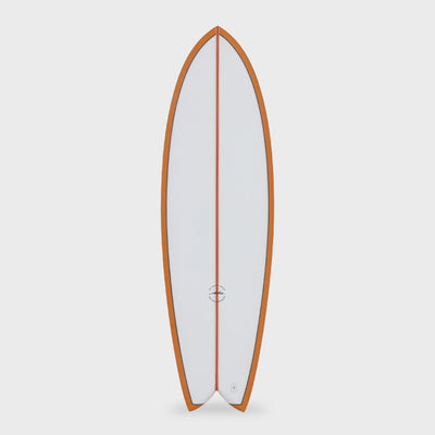5'8 Keel Twin PVCP Fish Surfboard - Mustard Colour
