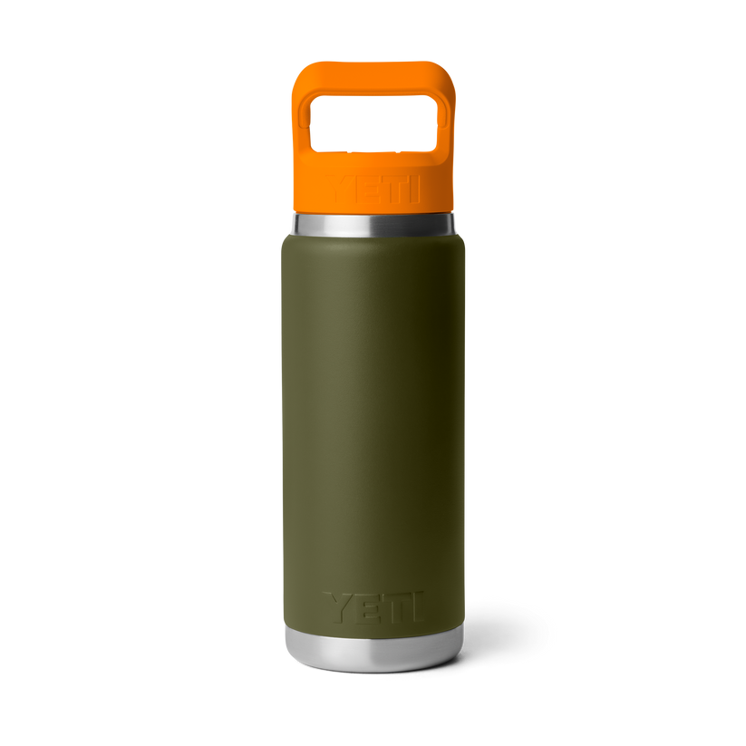 Yeti Rambler 26oz (760 ml) Straw Bottle - Olive/King Crab Orange