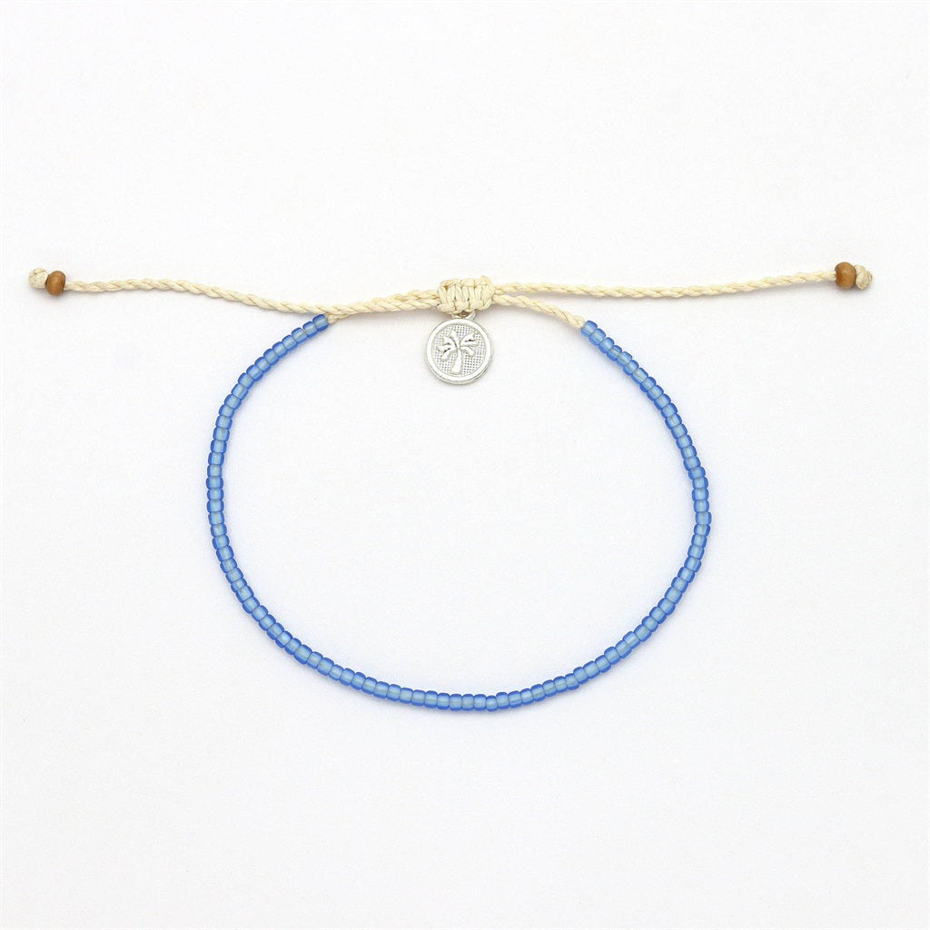 Pineapple Island Wailele Frosted Glass Beaded Bracelet - Blue