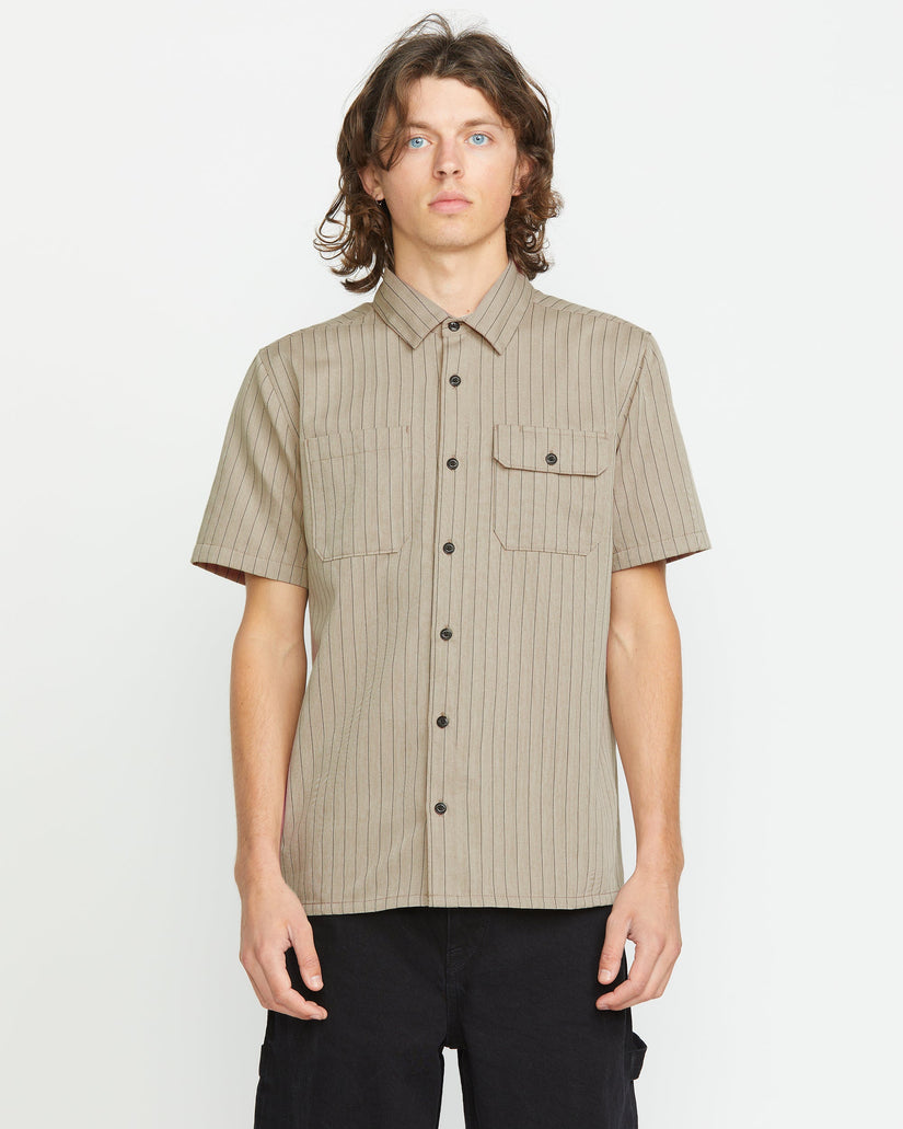Volcom Mens Trade Stone Shirt - Light Khaki - ManGo Surfing