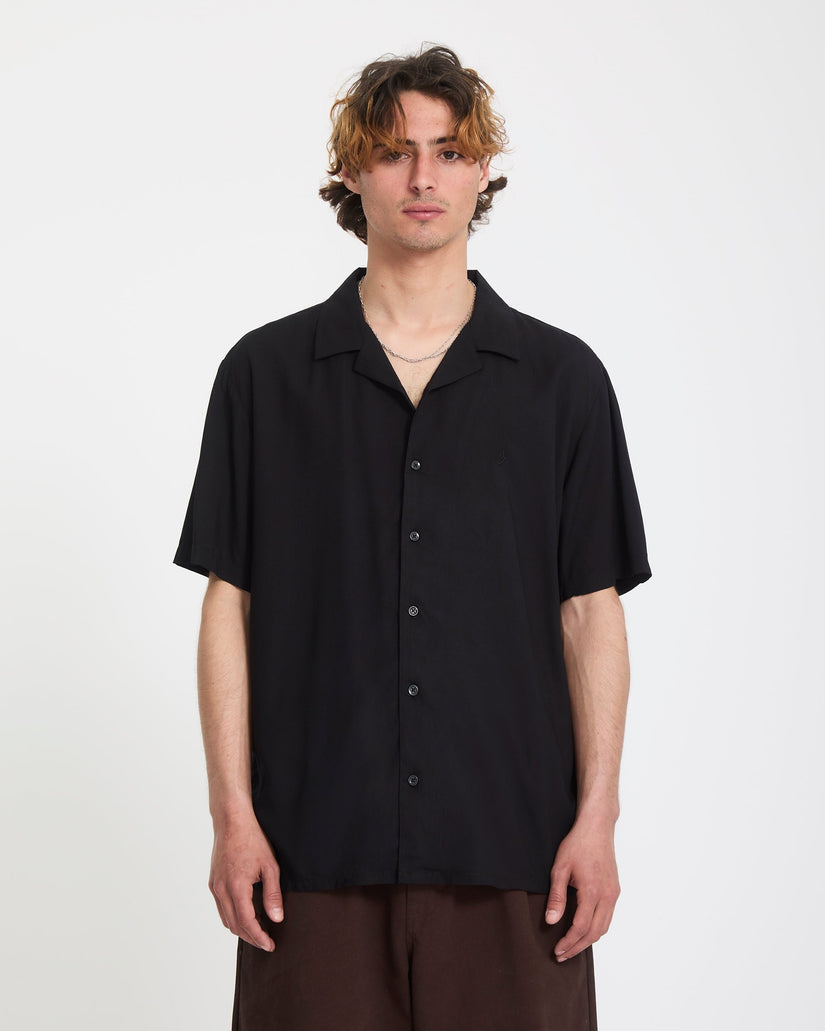 Volcom Mens Single Stone Short Sleeve Shirt - Gloss Black
